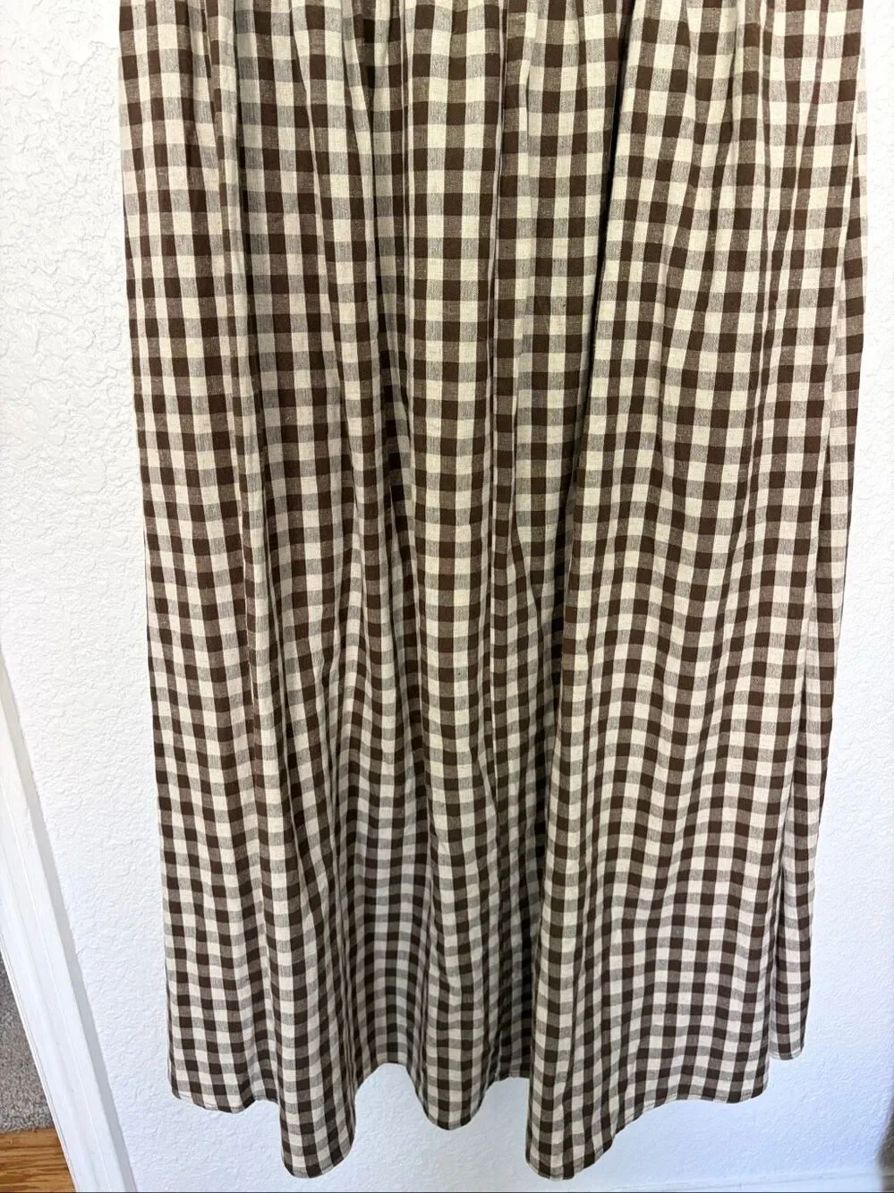 Peppermayo Carmel Strapless Maxi Dress in Brown Gingham Size 4